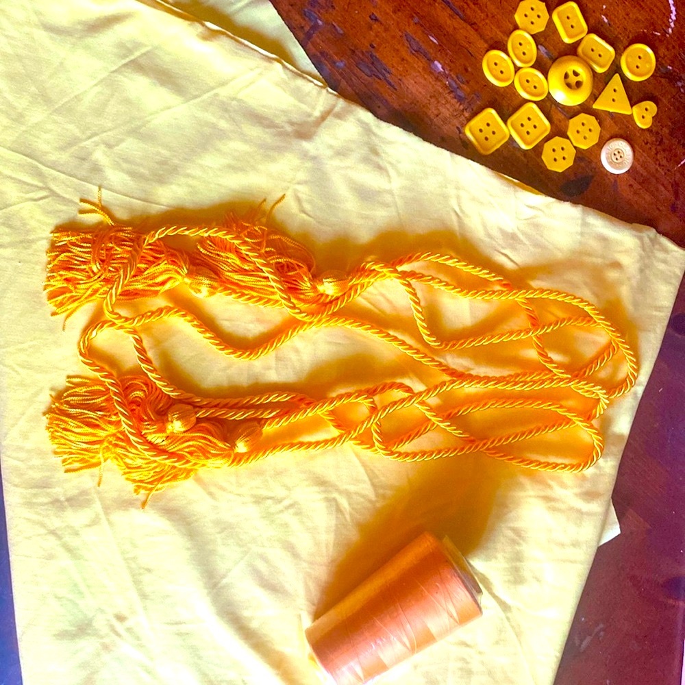 Sunny Yellow Fabric for Clothing/ Crafting polyester spandex and extras